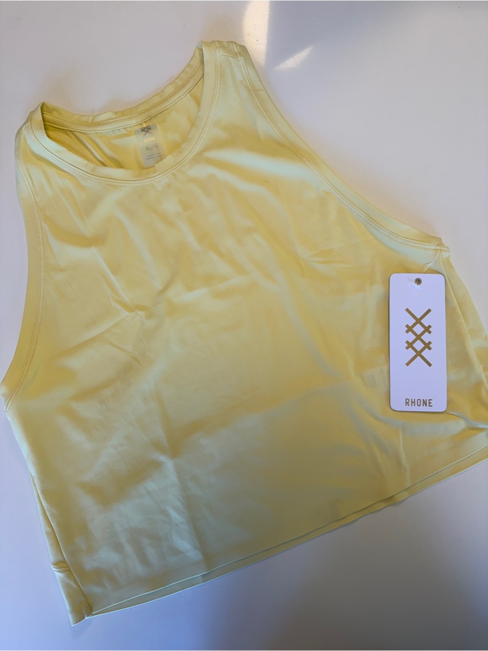 NEW! Rhone ‘Serene Fitted Tank’ Yellow Dawn Size XL